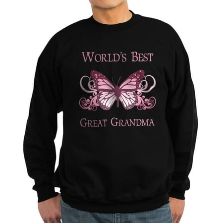 Butterfly Sweatshirt CafePress - World's Best Great Grandma (Butterfly) Sweatshirt - Classic Crew Neck Sweatshirt ()
