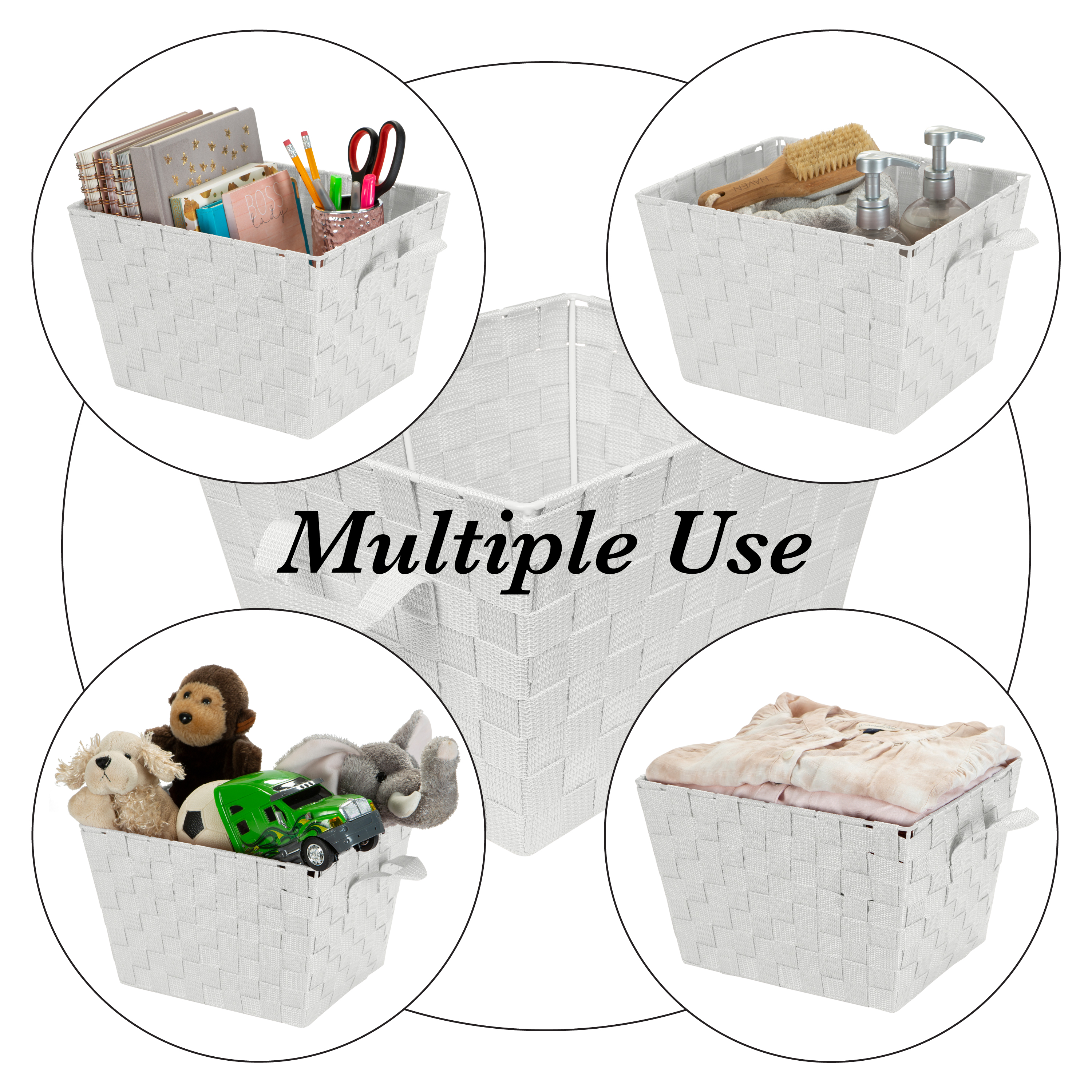 Simplify Small Woven Storage Basket in Grey - image 4 of 7