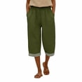 thumbnail image 5 of Workout Casual Pants for Women Linen Pants Summer Wide Leg Pants Elastic Waist Pants High Waisted Pants Casual Beach Trousers Pants Xl, 5 of 6