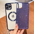 thumbnail image 4 of Compatible with iPhone 11 Pro Magnetic Glitter Case, Luxury Plating Cute Bling Clear Phone Case, Compatible with MagSafe for Women Girls with Camera Protector Back Cover - Blue, 4 of 9