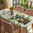 thumbnail image 3 of St. Patrick's Day Table Cloths for 5 Foot Rectangle Tables, Lucky Shamrocks Boots Green Leaves Retro Patio Waterproof Elastic Fitted Tablecloths, Washable Rectangular Table Cover for Camping, 3 of 8