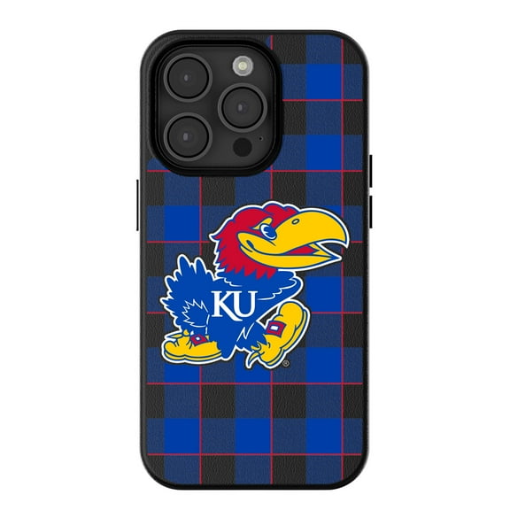 Keyscaper Kansas Jayhawks Plaid Magnetic Bump iPhone Case