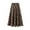 Brown, variant on comerut Fall Winter Women Skirt High Elastic Waist Plaid Print Color Matching A-line Big Swing Thick Warm Soft Shirring Mid-calf Length Midi Skirt