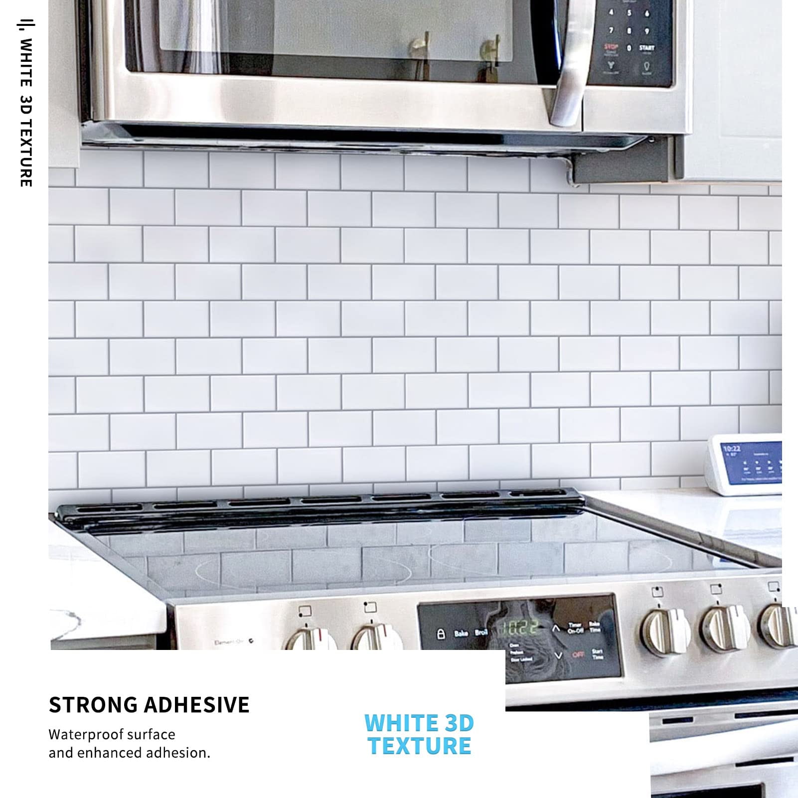 Art3d 10-Sheet 12 "x 12" Peel and Stick Backsplash Subway Tiles for Kitchen