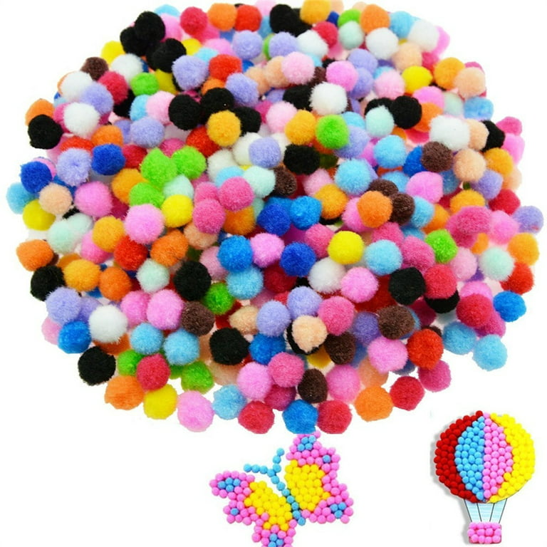 Tiitstoy 100 Pcs Pom Poms, Soft & Fluffy Puff Balls, Multi-Colored 20mm Pompoms for Arts and Crafts, Perfect for Kids, DIY Creative Crafts Decorations