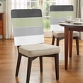thumbnail image 4 of Grey Green Striped Chair Back Covers, Removable Chair Covers for Dining Chairs Set of 4, Washable Chairs Slipcovers Back Seat Protector for Wedding Party 19"x20", 4 of 9