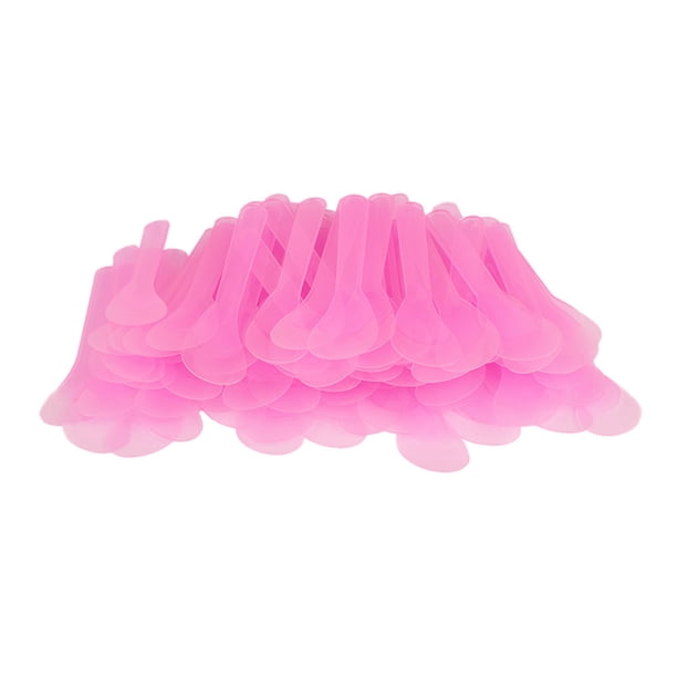 Paquete de 100 Cosmetic Spatula Cucharada Portátil Portátil Maquillaje Ojo Herramienta Mezcla Crema Facial Scoop Supply Piel Cuidado de la piel Accesorio Pink Speravity CE001373-01