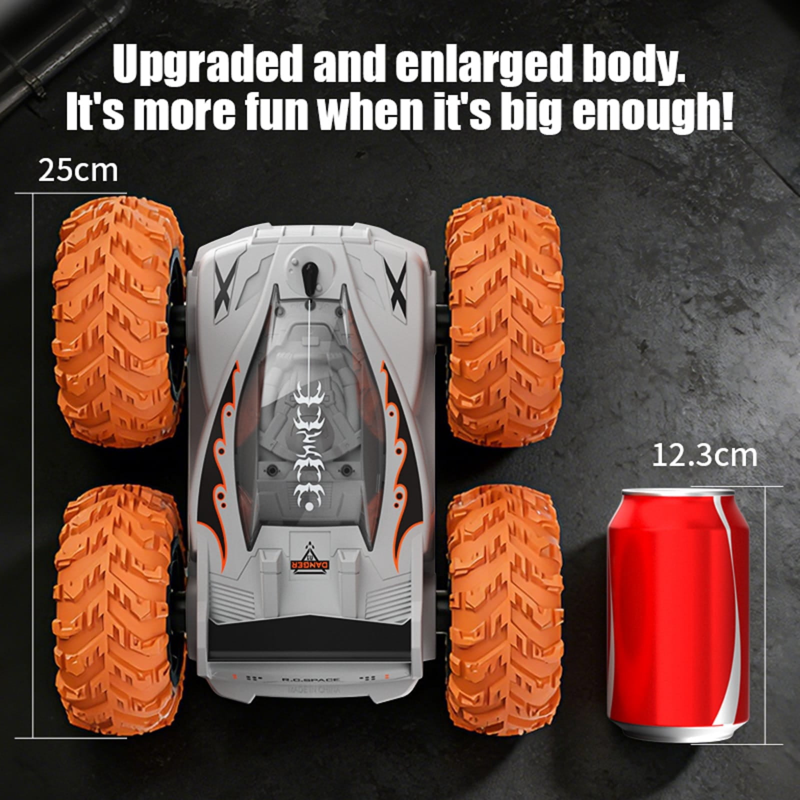 2.4G Amphibious RC Stunt Car, Rechargeable Double-Sided Water Land Remote Control Vehicle with 360 Flip, All Terrain