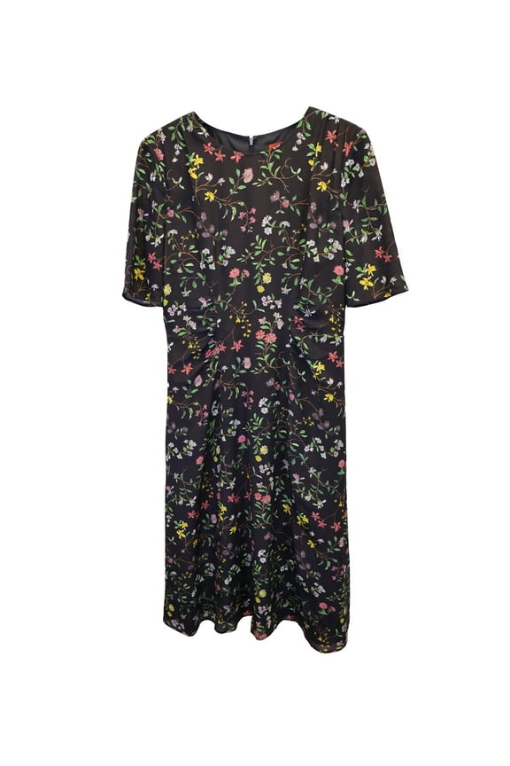 Pre-Owned Altuzarra Sylvia Floral Print Dress in Black Silk