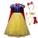 thumbnail image 1 of Vestido de princesa Blancanieves de Disney para niña, disfraz con capa, vestido de baile de encaje para Halloween, vestido de fiesta de cumpleaños para niños de 2 a 12 años, 1 of 4