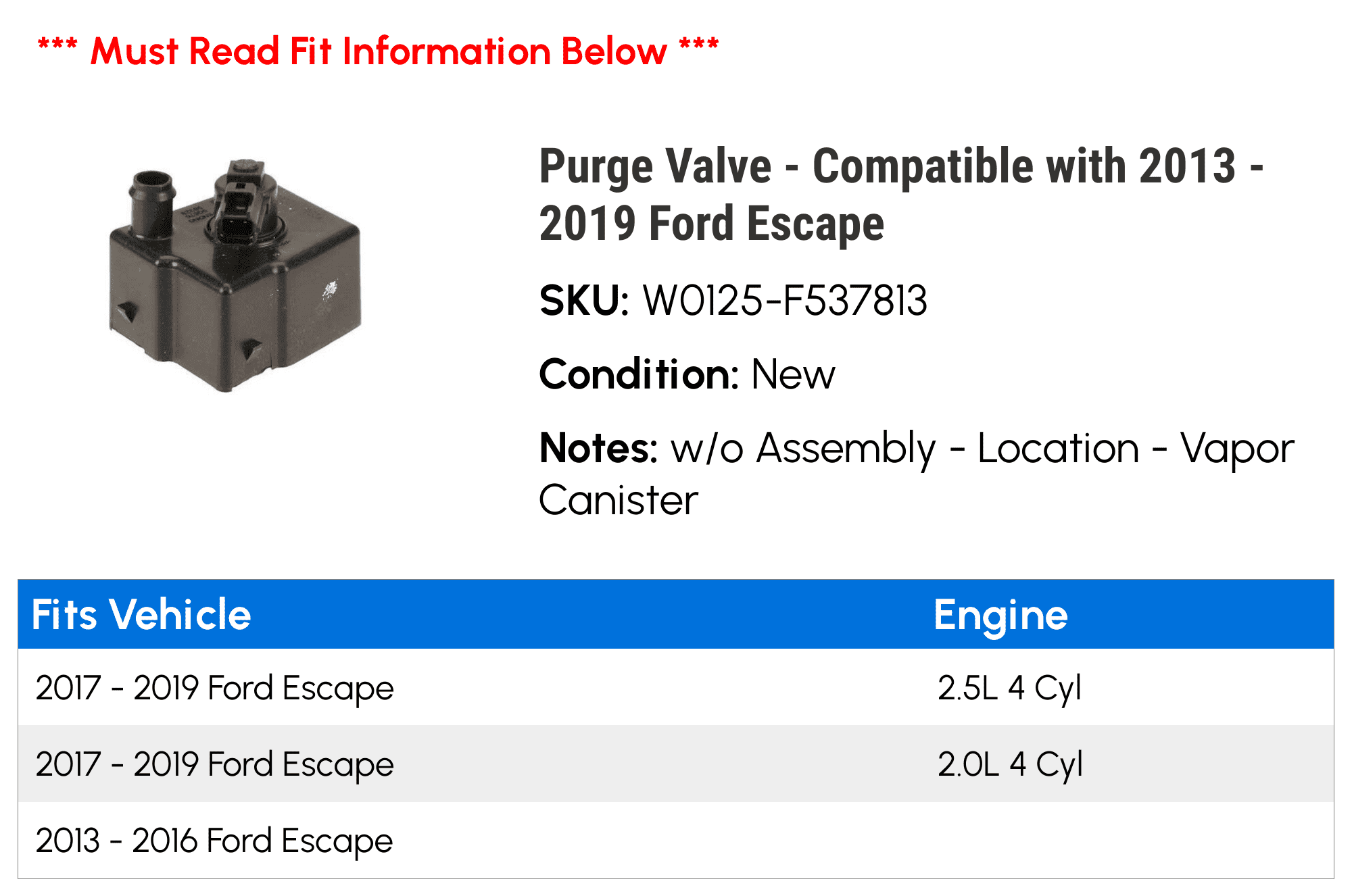 2019 Ford Escape Purge Valve - Top 8 Videos & 90+ Images