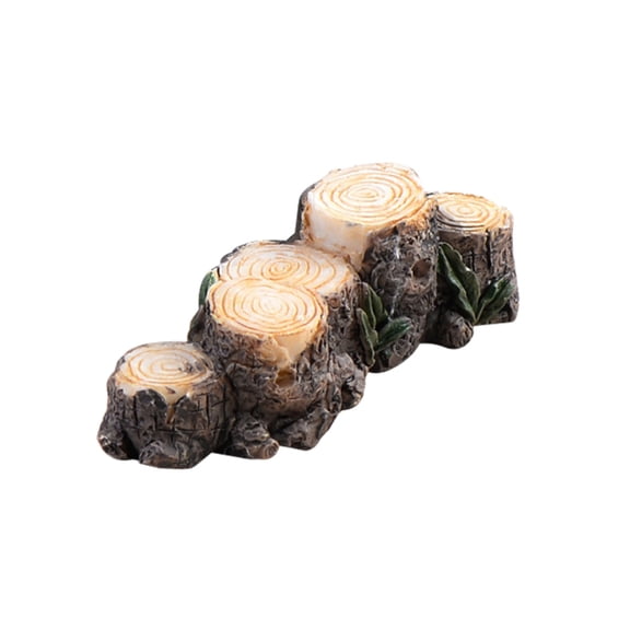 Ayyufe Miniature Stump Miniature Resin Stump Micro Landscape Fairy Garden Mini Ornament Dollhouse Decor