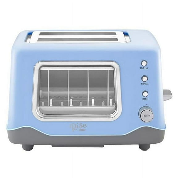 Toaster Metal Blue 2-Slice Toaster with 1100 Watts