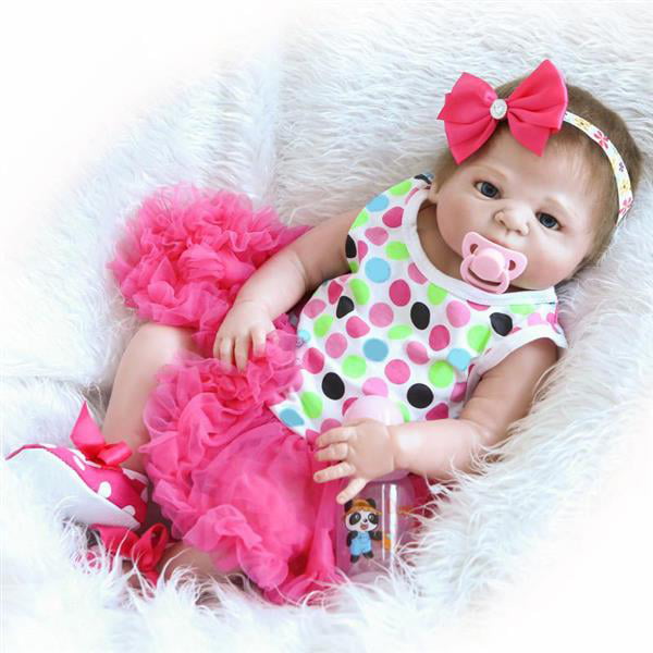 Black Reborn Baby Doll Silicon Full Body Alive Weighted Girl African American23" 
