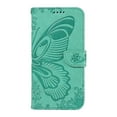 thumbnail image 5 of SaniMore Wallet Case for Samsung Galaxy S24, PU Leather Embossed Butterfly Flip Folio Cover Card Holder [Kickstand][Wrist Strap] All Arpund Protective Shockproof Shell, Green, 5 of 18