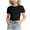 Black, variant on Girls Summer Short Sleeve Tops Solid Sweet Lightweight Crew Neck Tee Shirts for Outdoor Use 5-16 Years