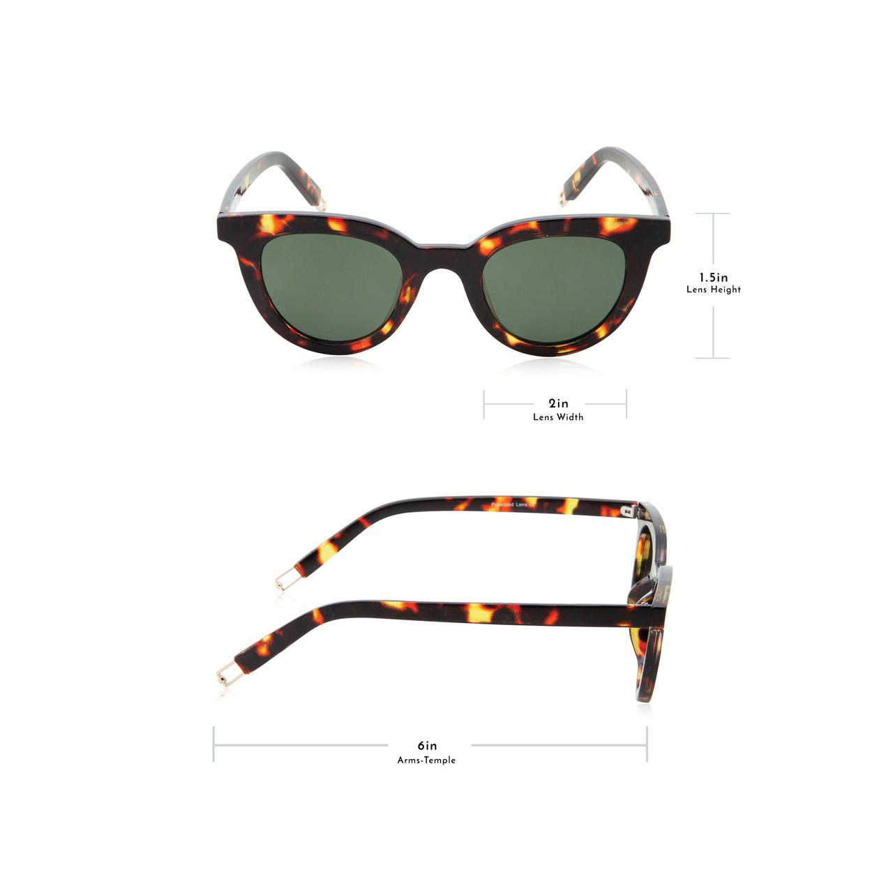 grinderPUNCH Vintage Inspired Horned Rim Tortoise Plastic Frame Round Sunglasses - image 5 of 5