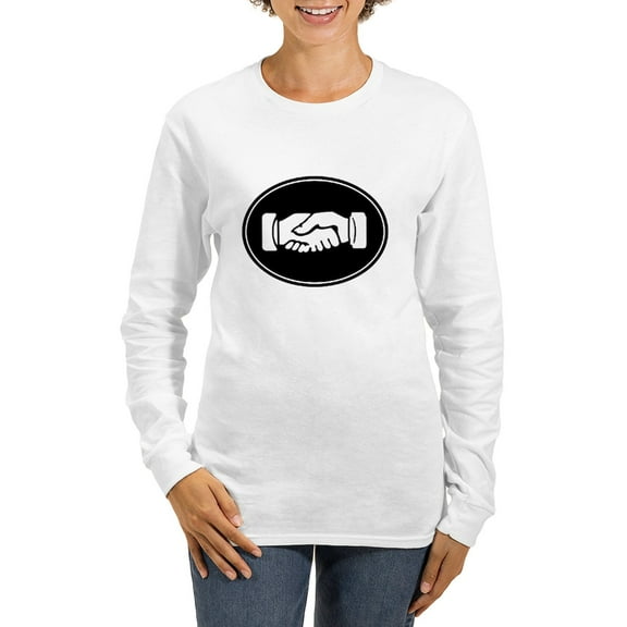 CafePress - Psi Upsilon Handshake Long Sleeve T Shirt - Women's Long Sleeve Graphic Casual T-Shirt