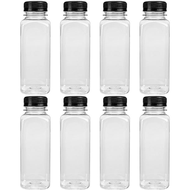 8pcs Juices Bottle Clear Milk Bottles Beverage Storage Bottle Coffee