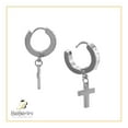 thumbnail image 6 of BEBERLINI Women Cross Pendant CZ Huggie Hoop Earrings Silver Stainless Steel Jewelry Gift, 6 of 8