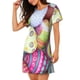 thumbnail image 2 of Easygdp Colorful Easter Eggs Camisón de manga corta para mujer, informal, estampado, 2 of 6