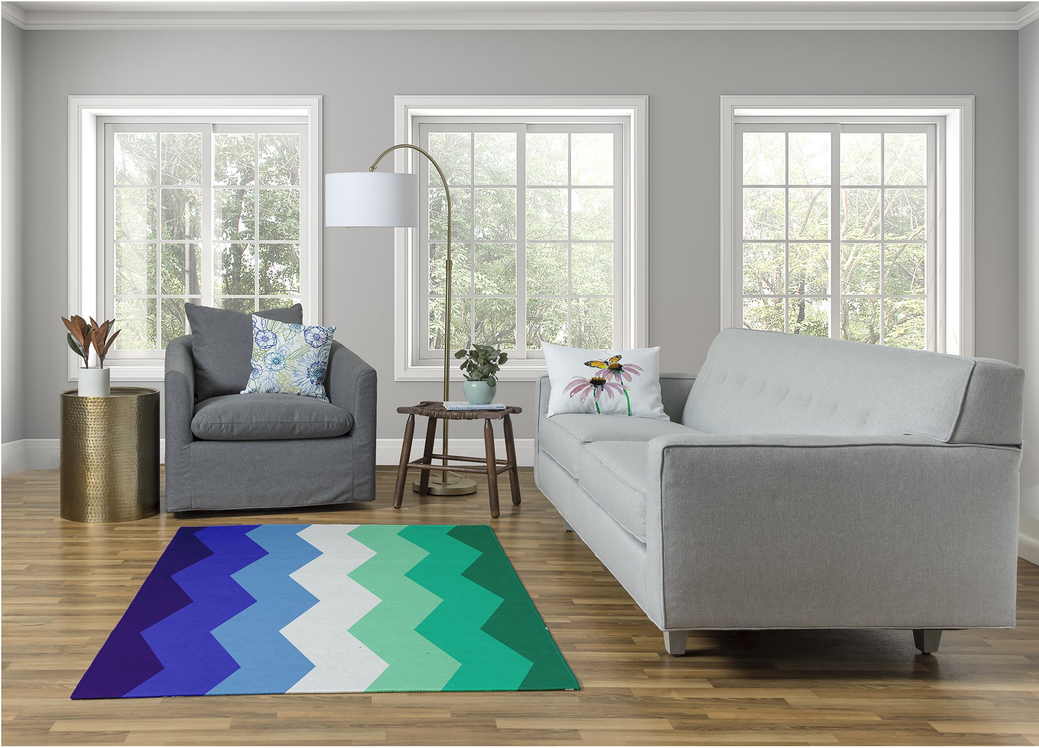 Simply Daisy Fluidity Chevron Area Rug, 48 in x 72 in