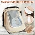 thumbnail image 5 of Pcapzz Baby Car Seat Cover Breathable Soft Infant Car Seat Canopy Cover for Babies with Zippered Mesh Peep Window Outdoor Windproof Stroller Cover for Toddler,Light Khaki, 5 of 11