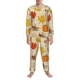 thumbnail image 3 of Lsque Rustic Harvest Time Pattern Long Sleeve Pajama Set for Men - Soft 2-Piece Sleepwear and Loungewear Set with Pockets, Comfy Nightwear-Medium, 3 of 7