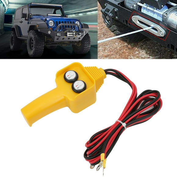 Winch Wired Remote Control, Yellow Plastic Winch Controller Temperature Resistant for Capstan 1500lbs-5000lbs