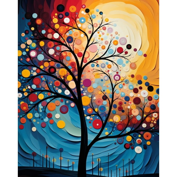 Paint by Numbers for Adults Kids Beginner Colorful Balloons Under the Tree DIY Acrylic Painting by Numbers Kits with Brushes Acrylic Pigment Home Decoration Gifts 16 x 20 inch
