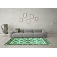 thumbnail image 3 of Ahgly Company Indoor Square Abstract Turquoise Blue Modern Area Rugs, 8' Square, 3 of 4