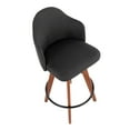 thumbnail image 7 of Ahoy Contemporary Fixed-Height Counter Stool With Walnut Bamboo Legs And Round Black Metal Footrest With Charcoal Fabric, 7 of 7