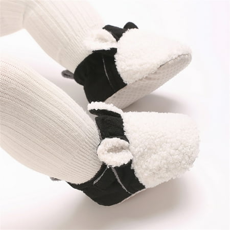 Baby Sweetie Newborn Baby Girls Boys Winter Shoes Warm Flats with Cute Ears Non-Skid Soft Sole Walking Shoes