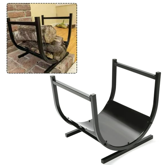 Kojem U Shaped Firewood Rack Firewood Holder Indoor/Outdoor Moon Type Wood Storage Bracket Fire Log Carrier
