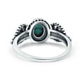 thumbnail image 3 of Petite Dainty Oval Solitaire Promise Ring Band Turquoise Oxidized Braided 925 Sterling Silver Size 10, 3 of 6