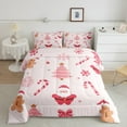 thumbnail image 2 of Manfei Pink Christmas Tree Full Size Comforter Sets,Cute Santa Claus Bedding Comforter Set,Brown Gingerbread Man Bedding Sets For Girl Boy,Ultra Soft Home Decor Reversible,3-Piece, 2 of 8