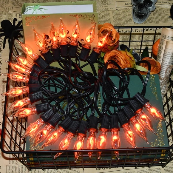 Cadena de luces SOTOPOO con forma de llama para Halloween, 8,5 m, 120 V, para interiores y exteriores