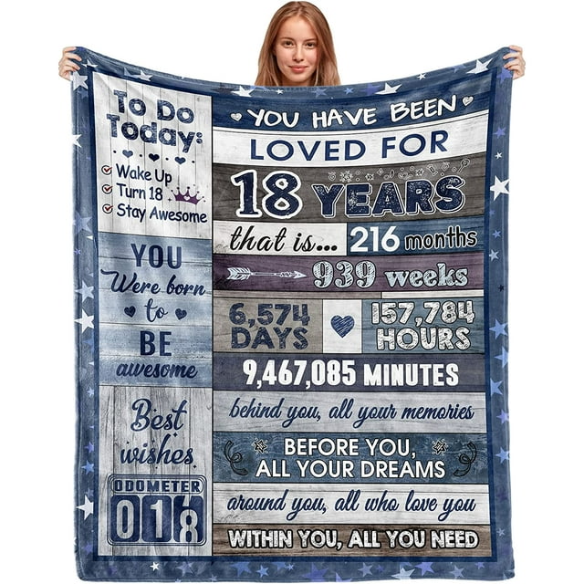 LHSHID 18th Birthday Gifts for Girls Boys 18 Year Old Birthday Gifts for Boys Girls 18th Birthday Decorations for Girls 18th Birthday Blanket for Boys Girls Gifts 30"x40"