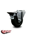 thumbnail image 2 of 3.5 Inch Soft Rubber Wheel Swivel Bolt Hole Caster with Posi Lock Brake SCC, 2 of 2
