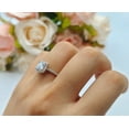 thumbnail image 5 of Halo Princess Cut Wedding Ring Paraiba Tourmaline CZ 925 Sterling Silver Size 11, 5 of 7