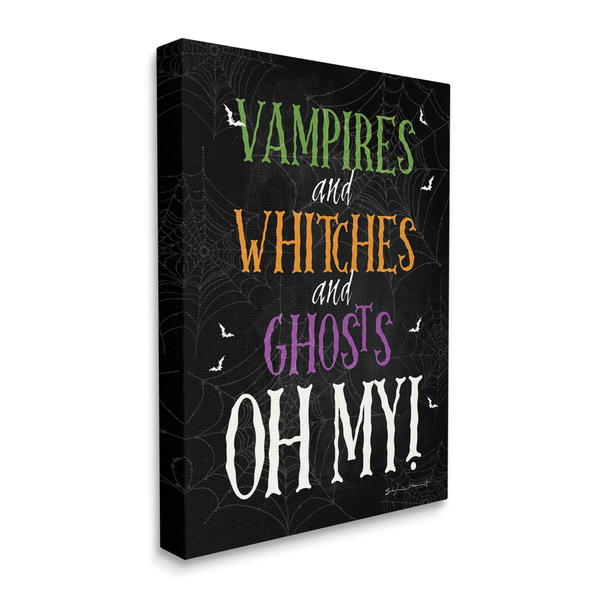 Stupell Industries Vampires Witches Ghosts Phrase Holiday Painting Gallery Wrapped Canvas Print Wall Art