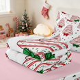 thumbnail image 5 of Manfei Christmas Tree Zipper Twin Comforter Sets with Fitted Sheet and 2 Pillowcases Holiday Zipper Bedding Set, Pink White, Pink Reversible, 5 of 7
