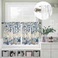 thumbnail image 5 of Kitchen Window Curtains Valance and Tier Set, Vintage Shells Sea Stars Rod Pocket Tier Curtain Valance Set, Eucalyptus Leaves on Letter Light Filtering Cafe Curtains for Bedroom Living Room, 5 of 9
