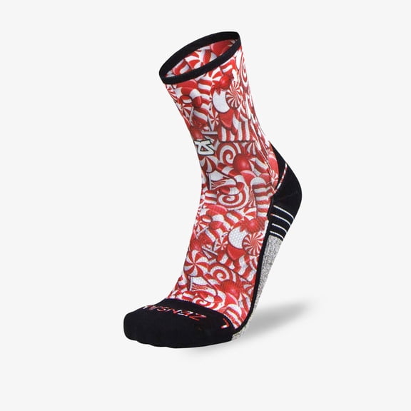Zensah Candy Canes Socks (Mini Crew) S / White-Red