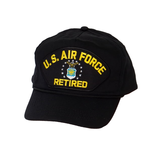 Men's Retired Series U.S. Military Veteran Unstructured Snapback Baseball Hat US Airforce Black