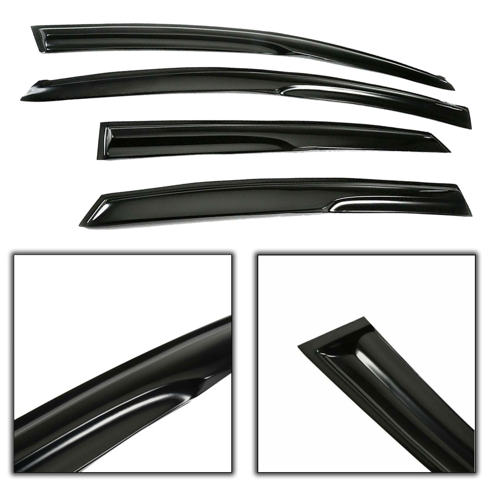Genrics 4pcs ABS Smoke Tint Window Visor Rain/Sun Vent Shade For 2013-2018 Nissan Altima
