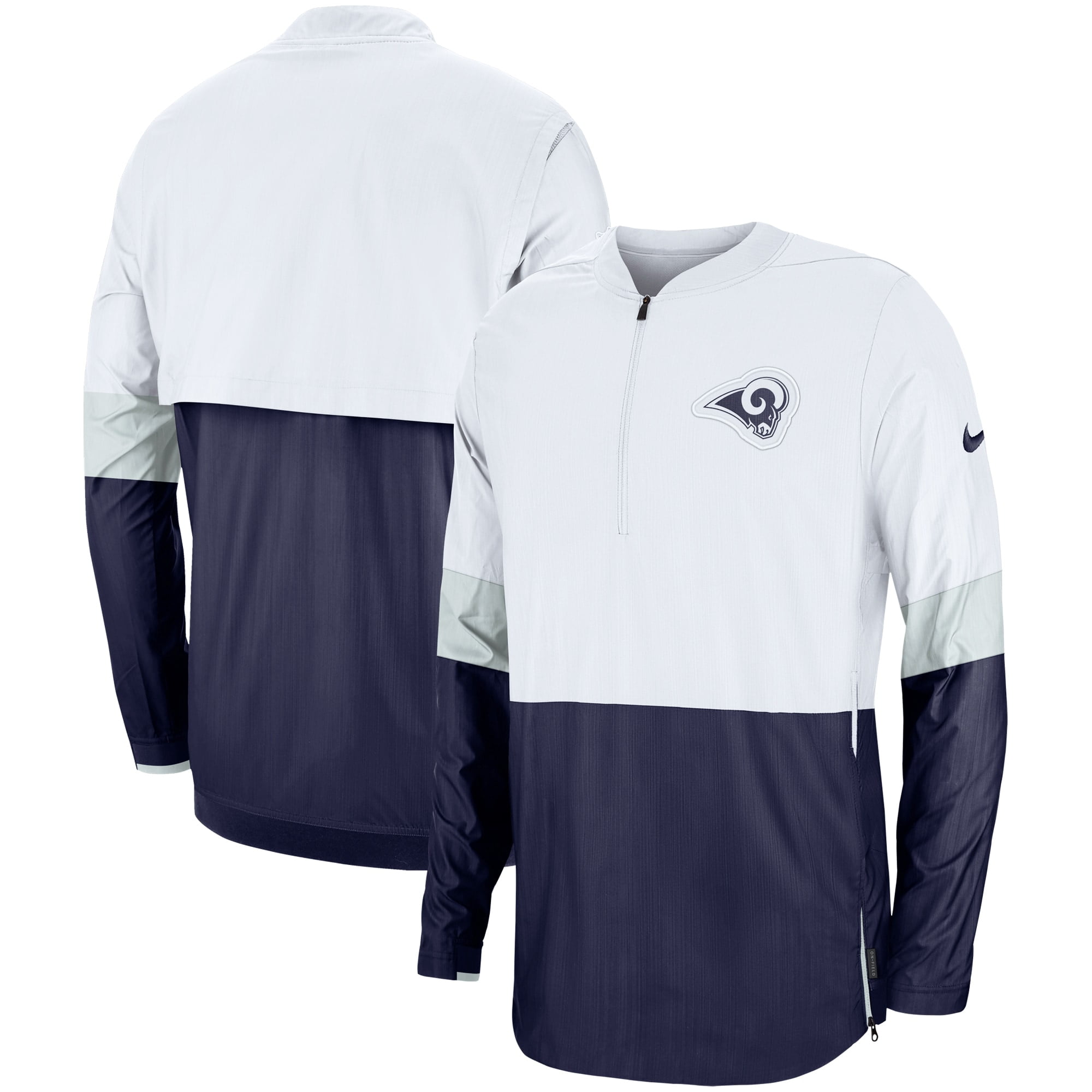Los Angeles Rams Nike Sideline Coaches HalfZip Pullover Jacket White