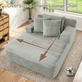 thumbnail image 3 of Muumblus Oversized Chaise Lounge Chair Indoor Furniture, No Assembly Required, Plush Corduroy Cloud Floor Sofa Bed for Living Room, Gray, 3 of 11