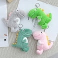 thumbnail image 2 of Cartoon Dinosaur Pendant Plush Stuffed Animal Keychain Elastic Soft Portable Schoolbag Shoulder Bag Decoration Pendant Toddler Playset Pendant Doll Keyring, 2 of 7