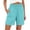 Sky Blue#06, variant on Yteetum Women's Cotton Linen Shorts Summer Mid Rise Elastic Waist Shorts Casual Solid Loose Lightweight Breathable Travel Vacation Shorts